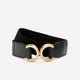 Black Elastic Belt with Interlock Buckle