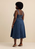 Square-Neck Sleeveless Denim Dress - Addition Elle