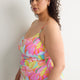 Floral Shirred Scoop-Neck One-Piece Swim Suit - Bleu by Rod Beattie