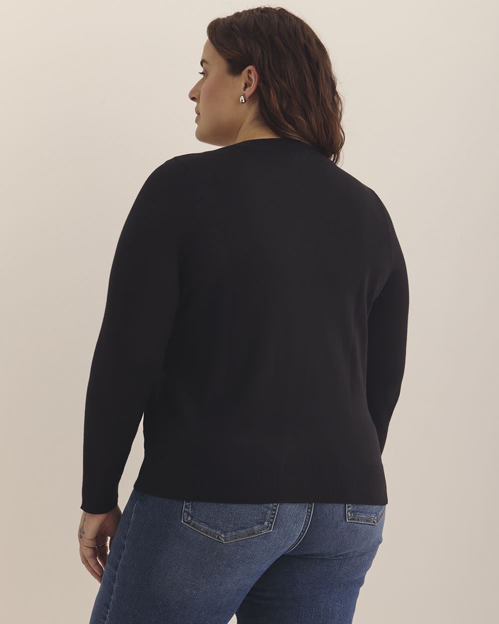 Cardigan boutonné à col rond en mélange de coton, tissu responsable