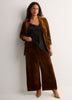 Golden Velvet Wide-Leg Pull-On Pant