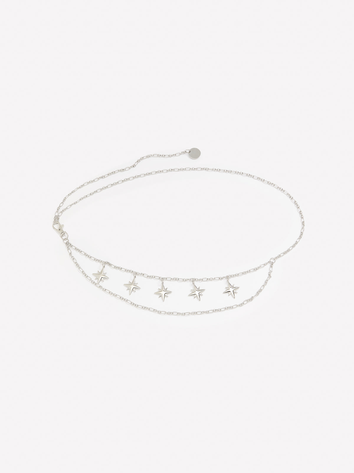 Silver Chain Belt with Star Charms