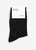Black Rolled Edge Crew Sock with Dotted Print