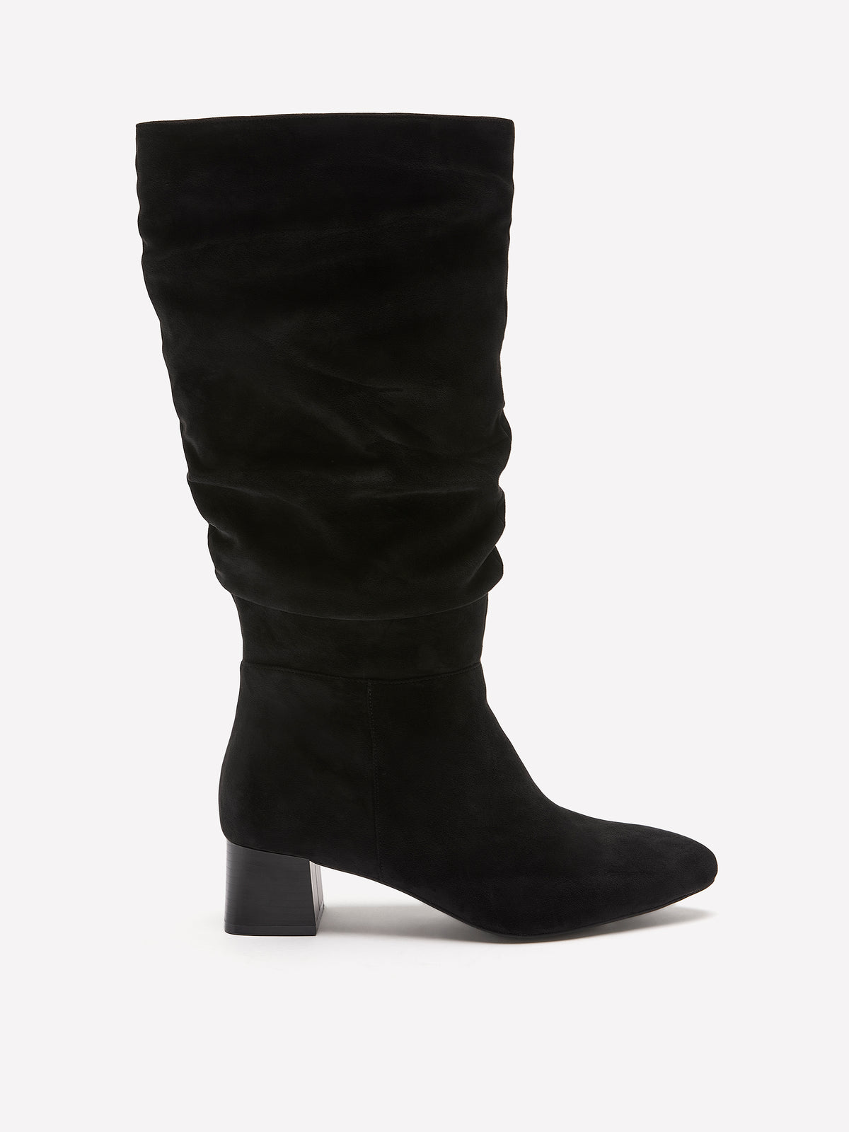 Extra Wide Width, Microsuede Mid-Heel Tall Slouchy Boot