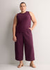 Woven Wide-Leg Slip-On Cropped Pant