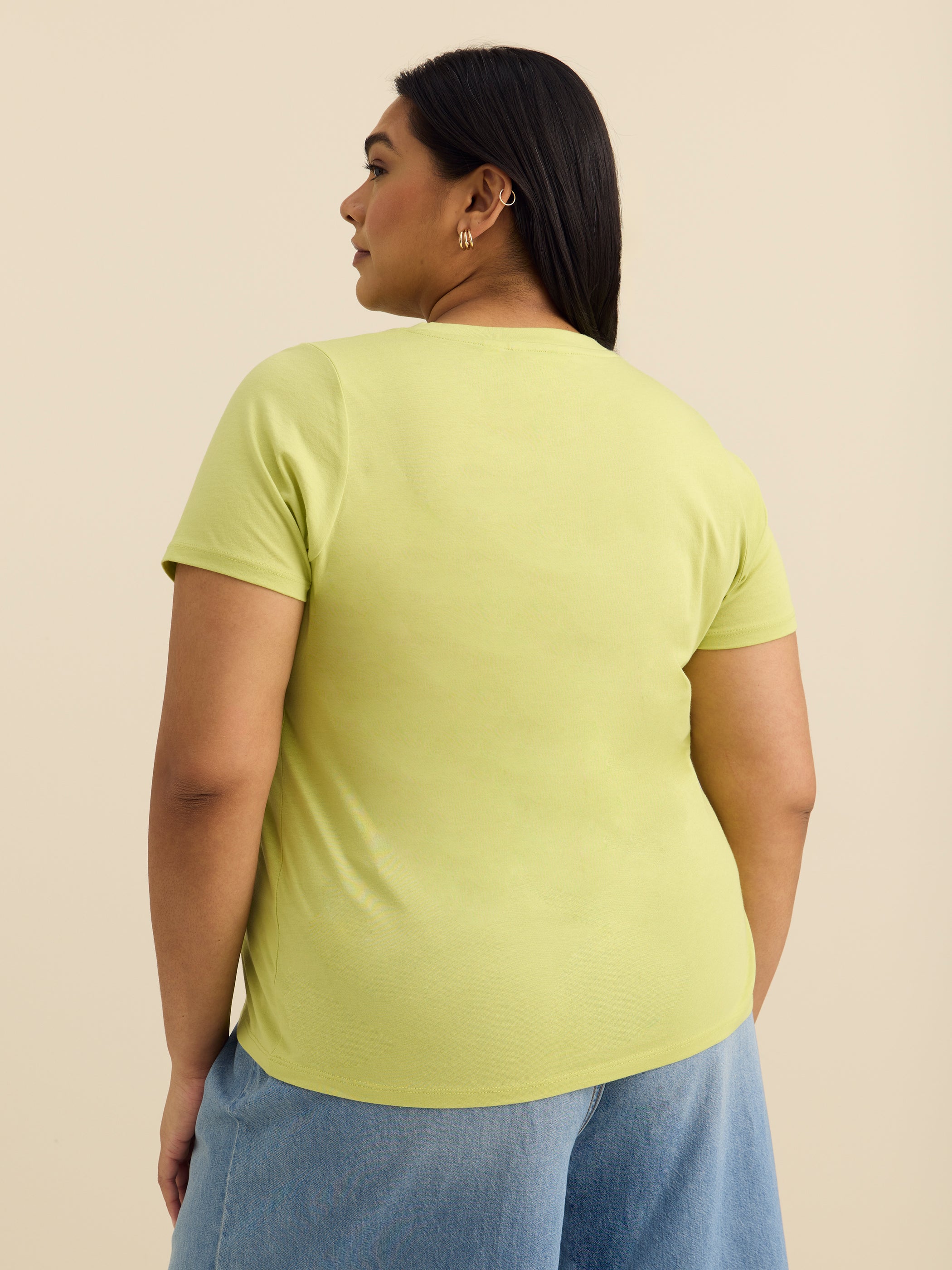 Crewneck Short-Sleeve Knit Top