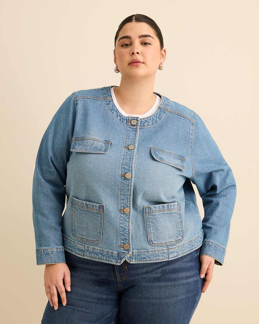 Veste en denim courte sans collet - d/C JEANS