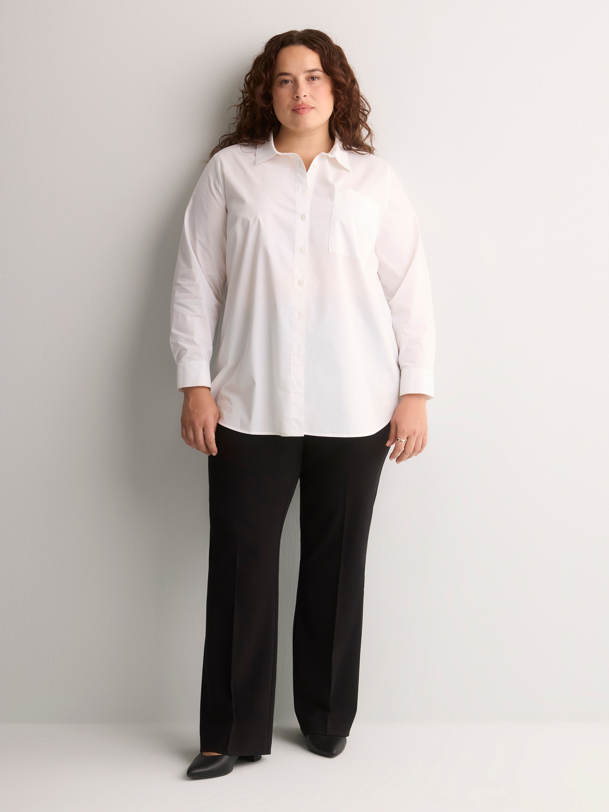 White Cotton Poplin Tunic Shirt