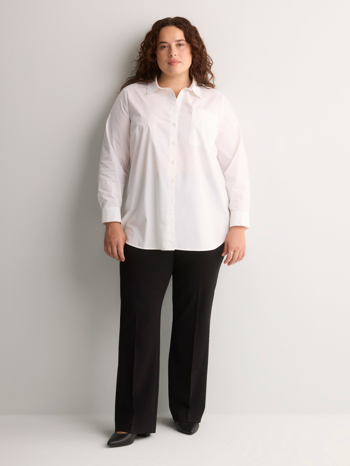 White Cotton Poplin Tunic Shirt