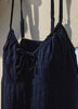 Robe de bain bleu marine en broderie fleurie avec cordon à nouer