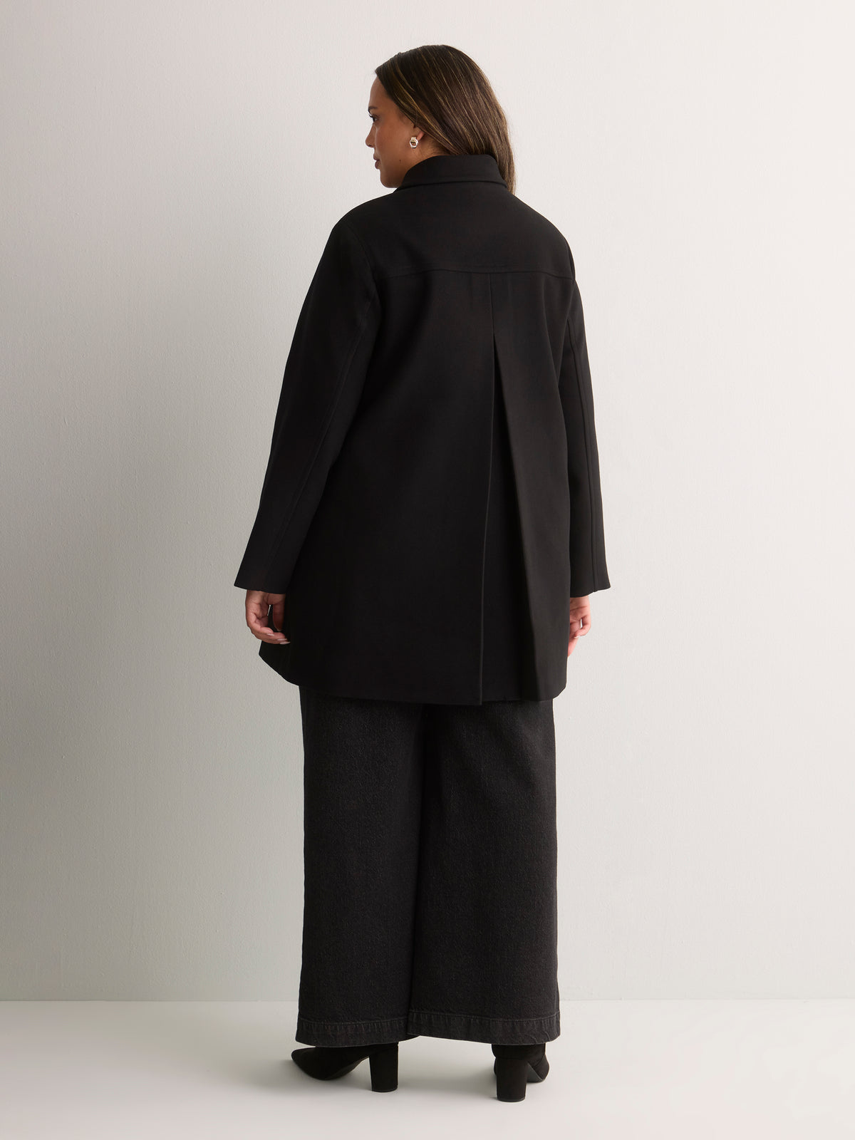 Soft Black Swing Coat