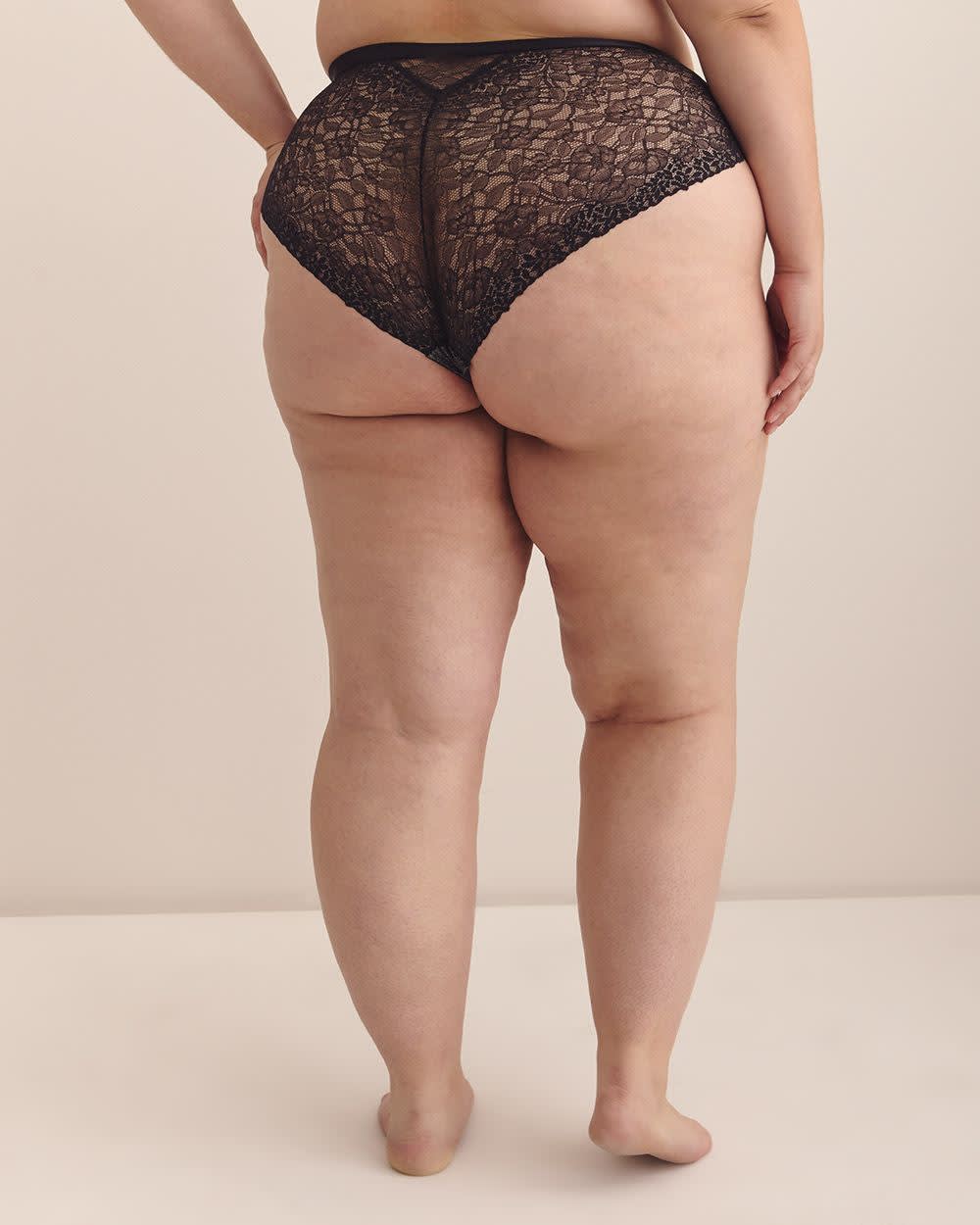 Culotte échancrée scintillante avec dentelle - Déesse Collection