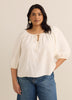 Scoop Neck A-line Blouse with Shirring