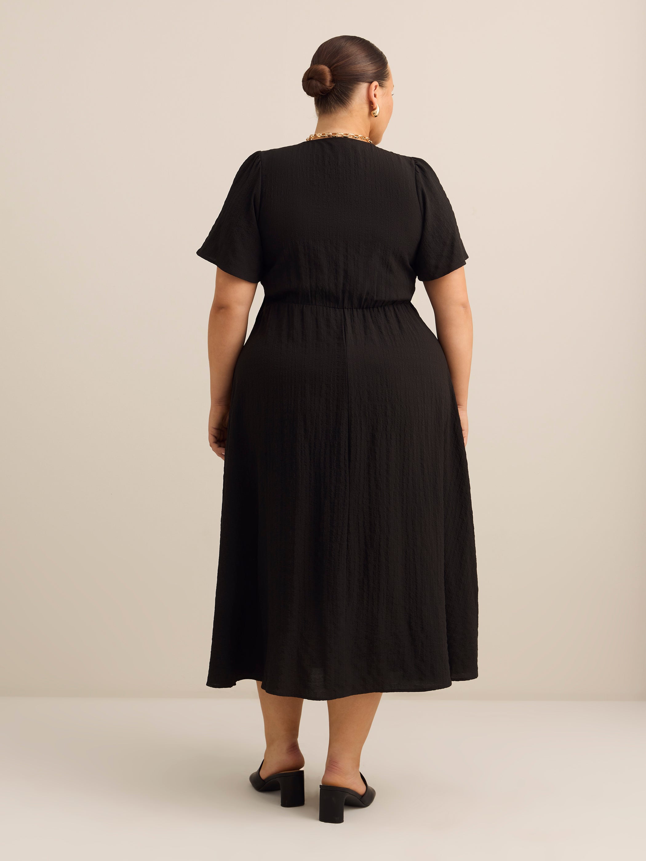 Robe cache-coeur noire midi - Addition Elle