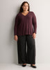 Responsible, Slight Swing Henley Rib Knit Top
