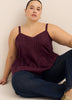 Linen Blend Swing Cami Blouse with Pintuck Detail