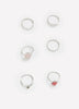 Assorted Western Rings with Stones, Set of 6