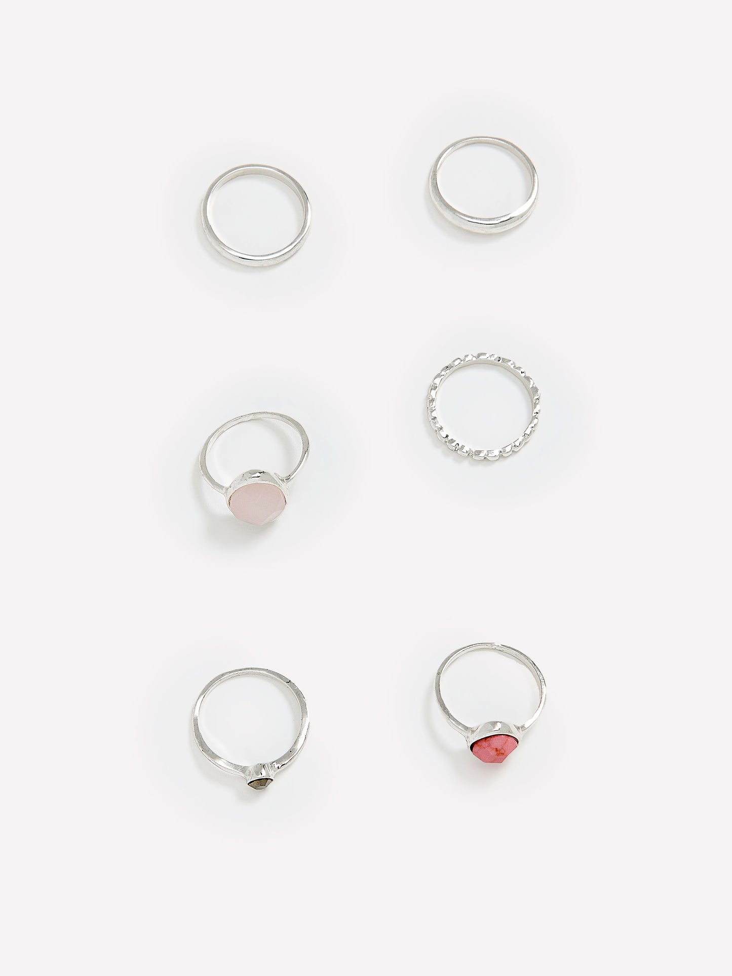 Assorted Western Rings with Stones, Set of 6