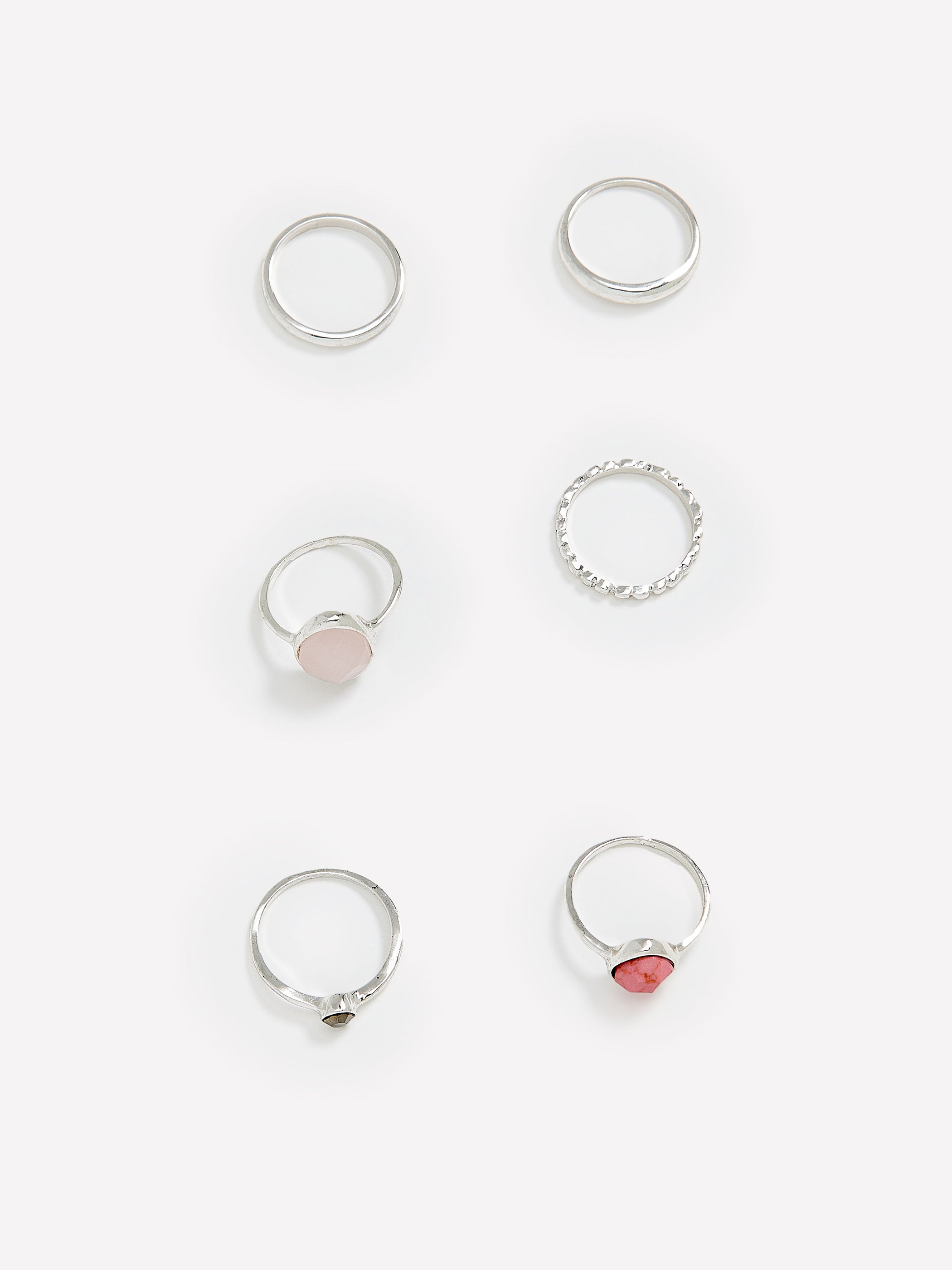 Assorted Western Rings with Stones, Set of 6