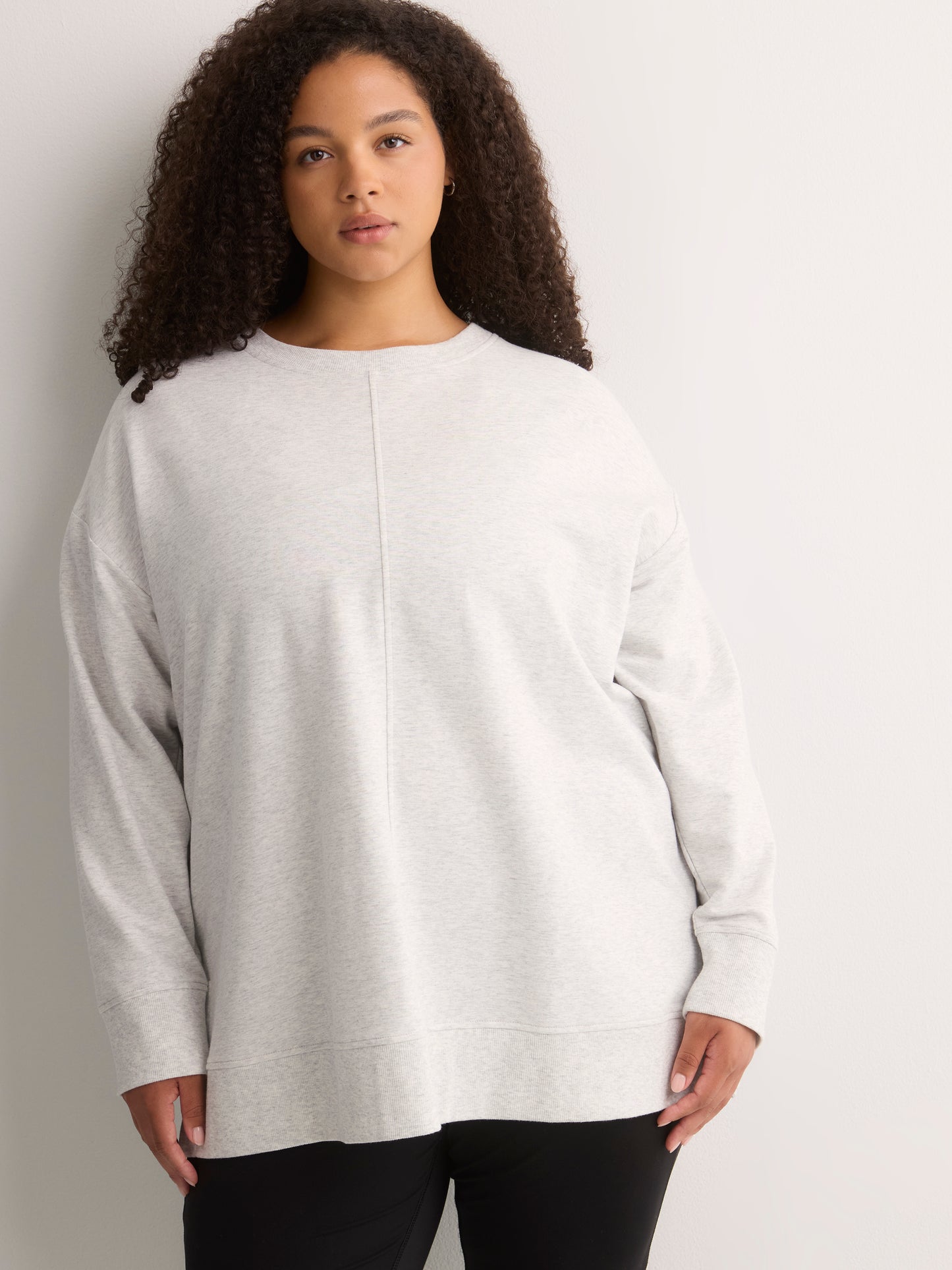 French Terry Long Sweatshirt with Fashion Cut - Active Zone