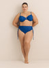 Blue Satin High-Rise Swim Brief with Side Ties
