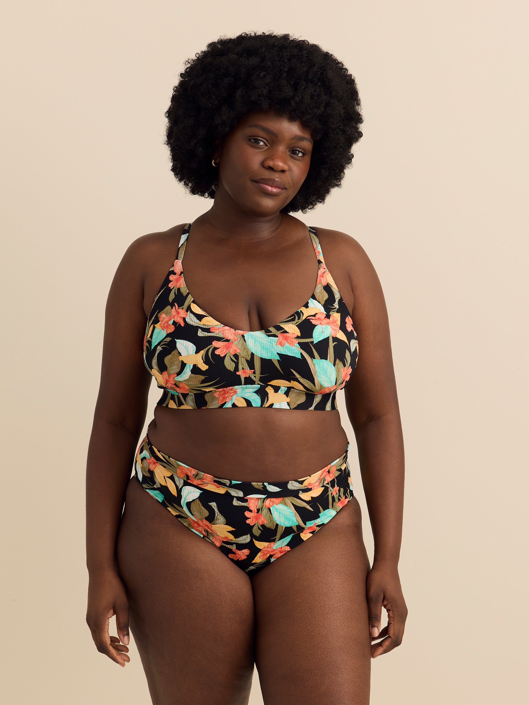 Ruth Floral Fixed Triangle Bikini Top - Body Glove