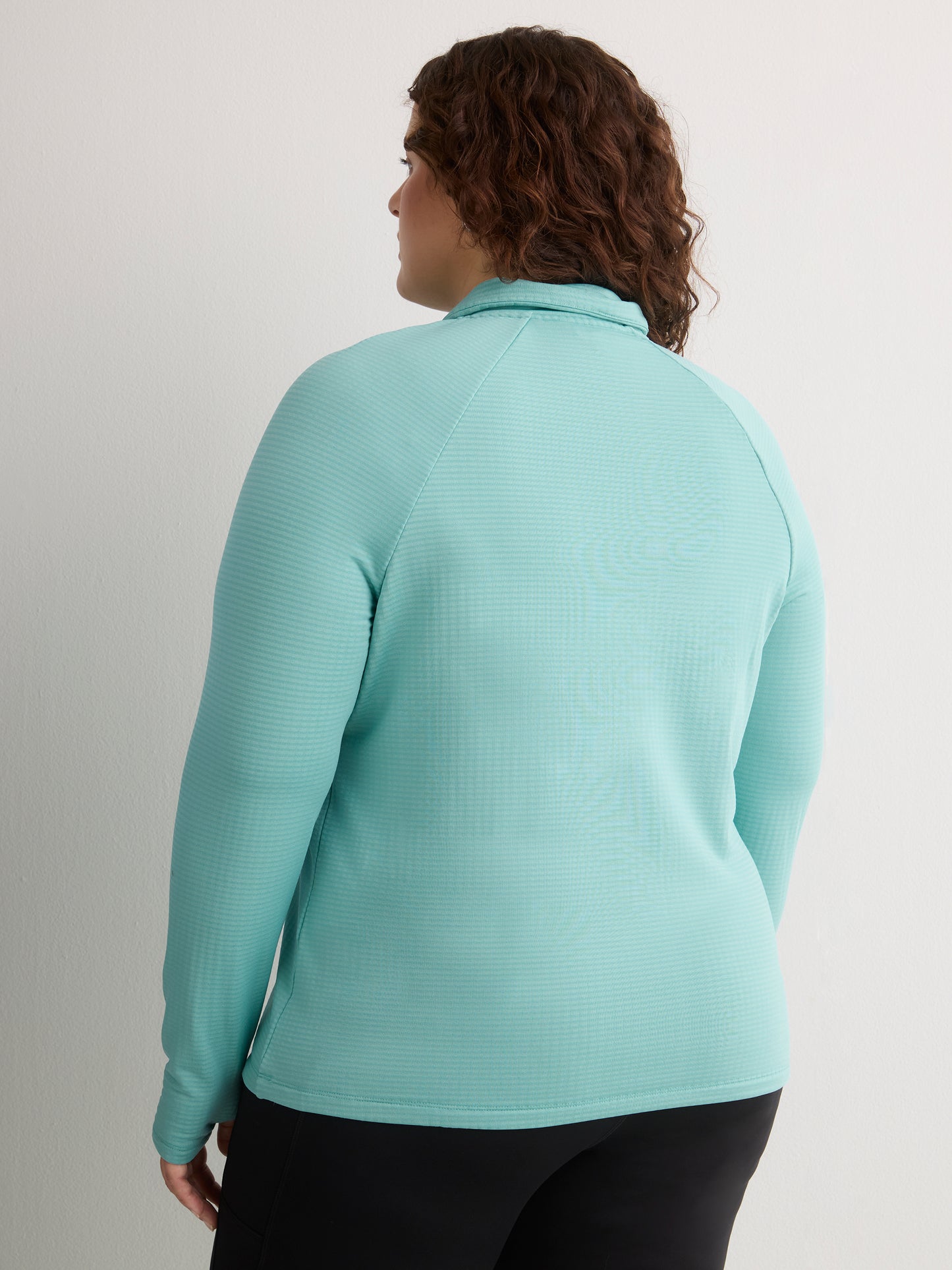 Green Long-Sleeve Half-Zip Textured Performance Pullover - Active Zone