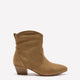 Extra Wide Width, Taupe Block-Heel Western Booties