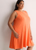 Responsible, Ribbed Sleeveless Boat Neck Swing Dress