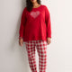 Red Plaid Tunic and Legging Pyjama Set - tiVOGLIO