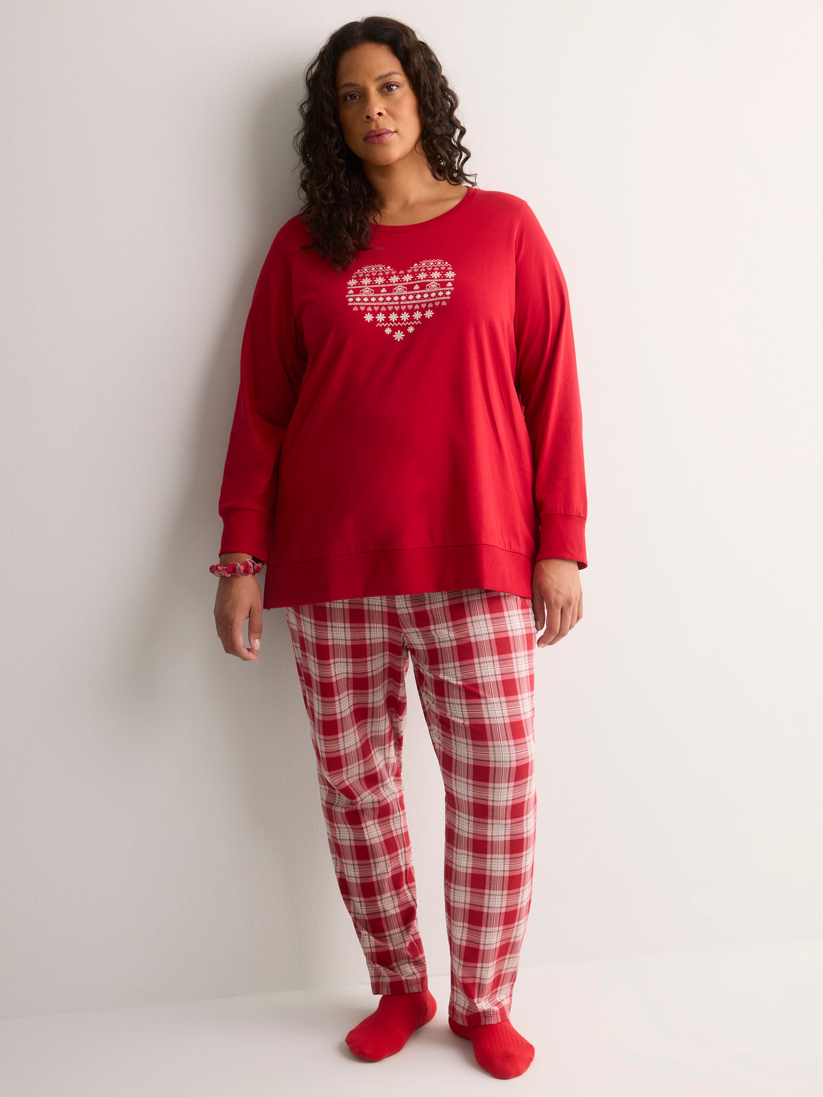 Red Plaid Tunic and Legging Pyjama Set - tiVOGLIO