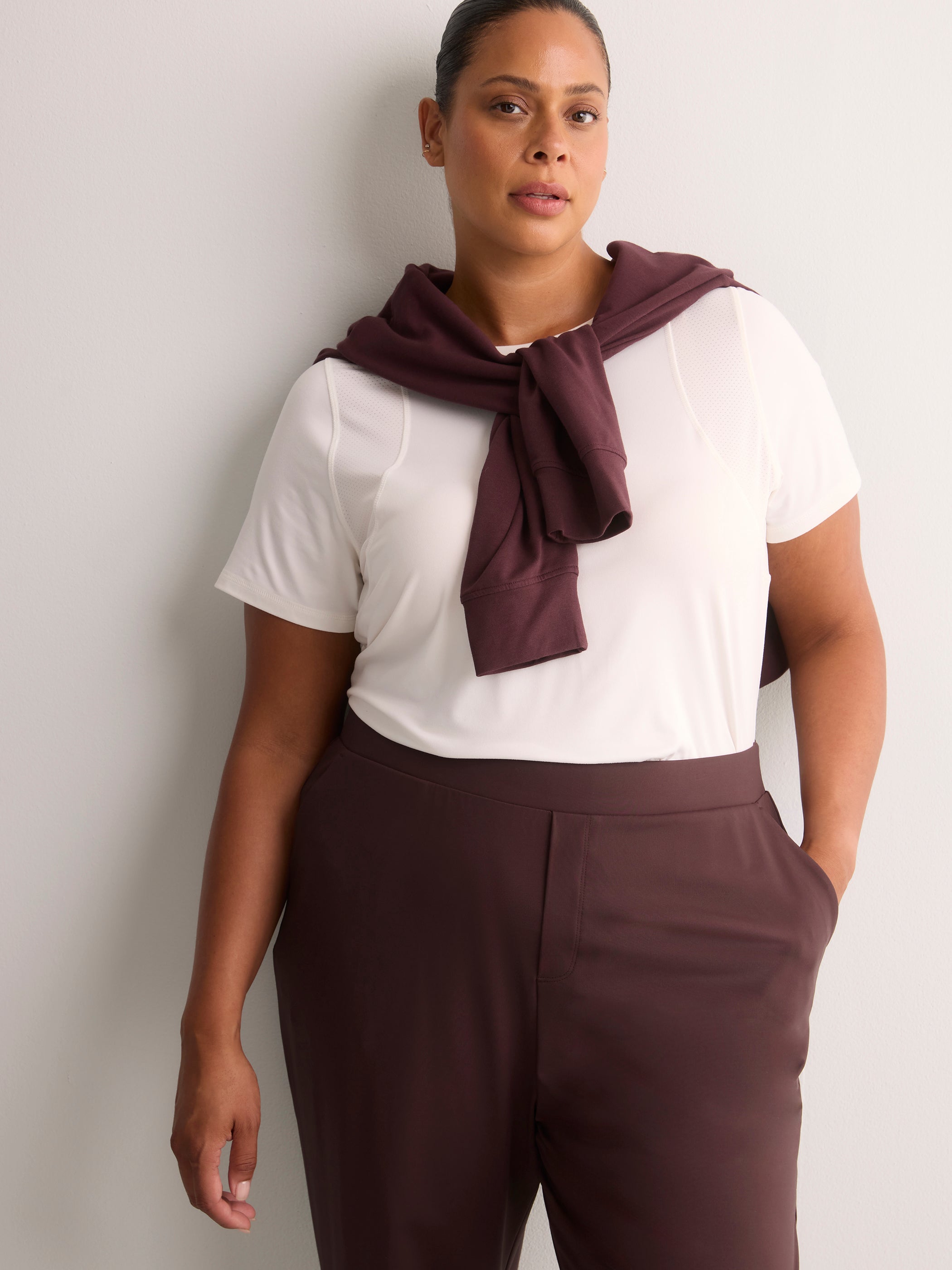 Brown Hybrid Straight Pull-On Pant - Active Zone