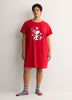 Red Snoopy Cotton Knit Sleepshirt - tiVOGLIO