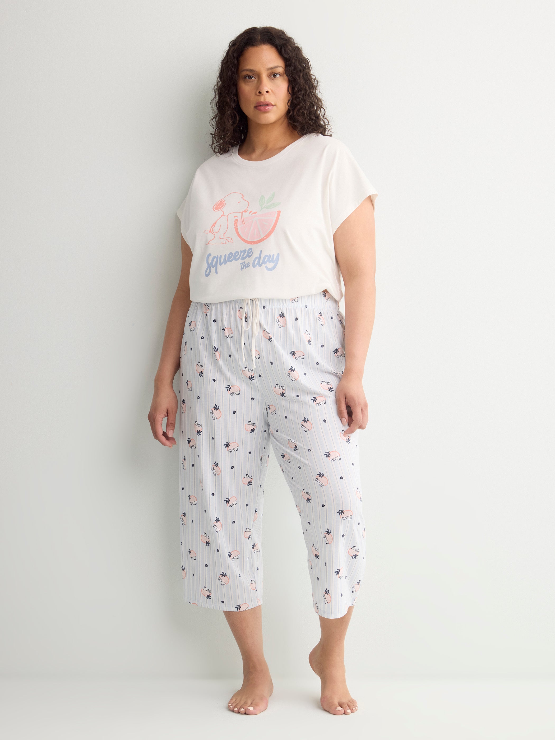 Pyjama Capri Pant with Snoopy Print - ti Voglio