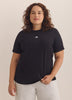 Black Short-Sleeve Crewneck Tee with Small Logo - adidas