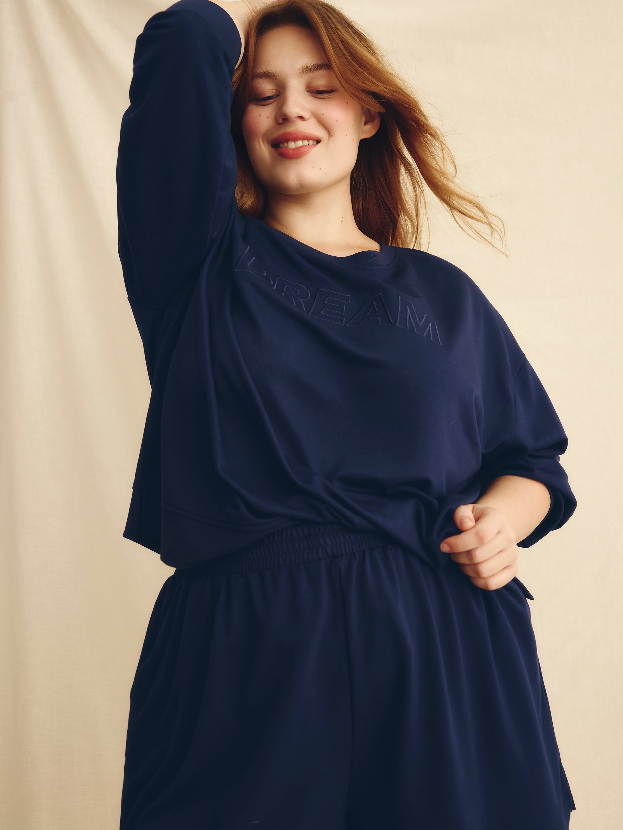 Long-Sleeve French Terry Sweatshirt with Embroidery - ti Voglio