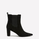 Wide Width, Greater Black Microsuede High-Heel Pointed-Toe Bootie