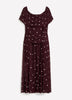 Purple Dotted Off-Shoulder Mesh Maxi Dress - Addition Elle