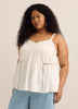 Linen Blend Swing Cami Blouse with Pintuck Detail