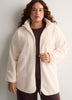 Long Hooded Mock-Neck Sherpa Jacket - Active Zone