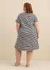 Responsible, Striped Short-Sleeve Dress with Knot