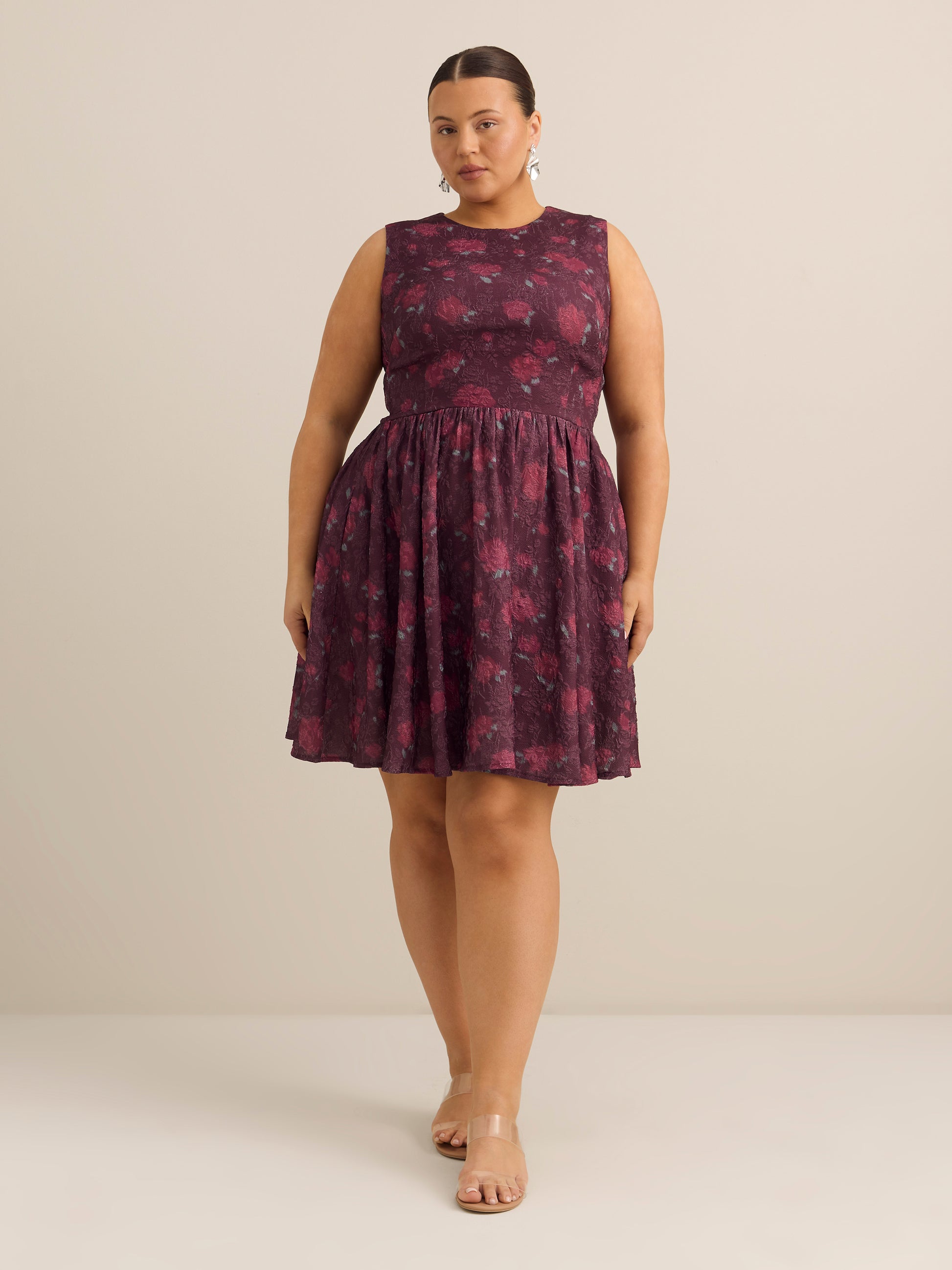 Addition Elle Fit and Flare Sleeveless Knit Dress Plus Size Women's Penningtons Addition Elle Fit and Flare Sleeveless Knit Dress Plus Size Women's Penningtons