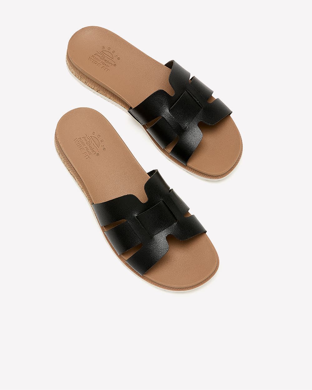 Wide Width, Flat Double-H Strap Sandal - Skechers