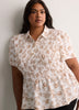 Responsible, Smocking Fit-and-Flare Shirt-Collar Blouse