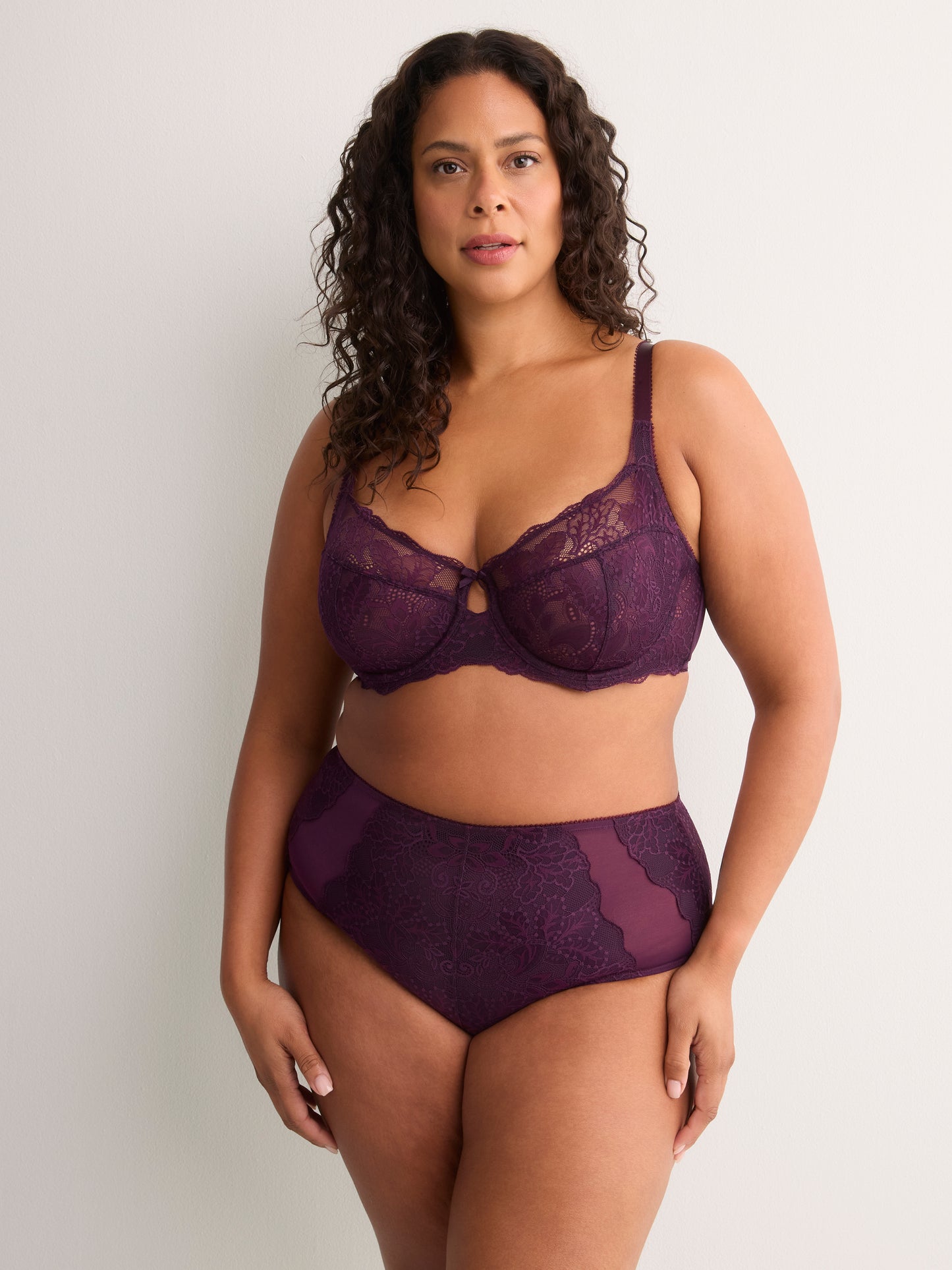 Purple Lace Unlined T-Cup Underwire Bra - Déesse
