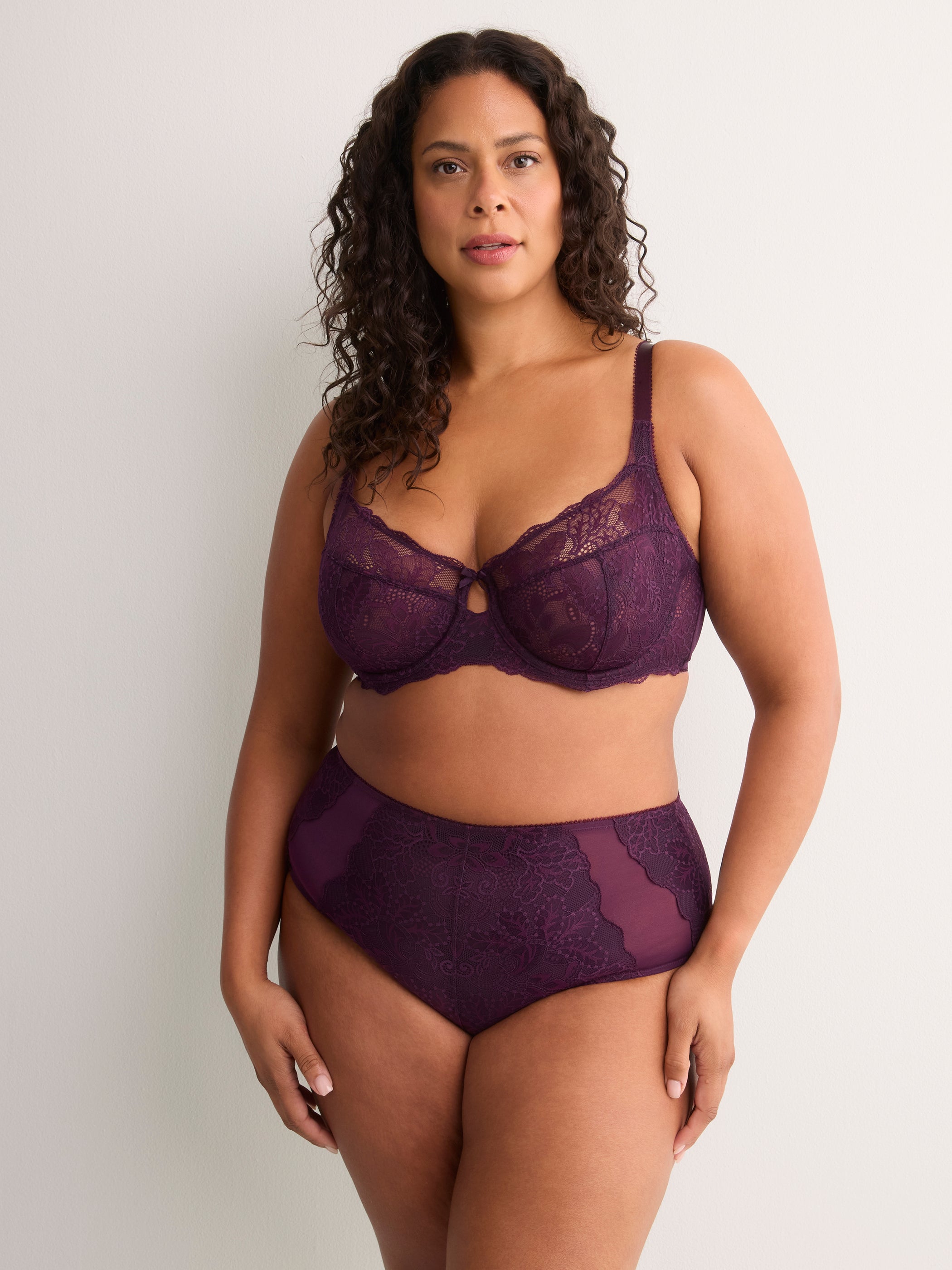 Purple Lace Unlined T-Cup Underwire Bra - Déesse