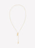 Long Golden Necklace with Adjustable Clasp