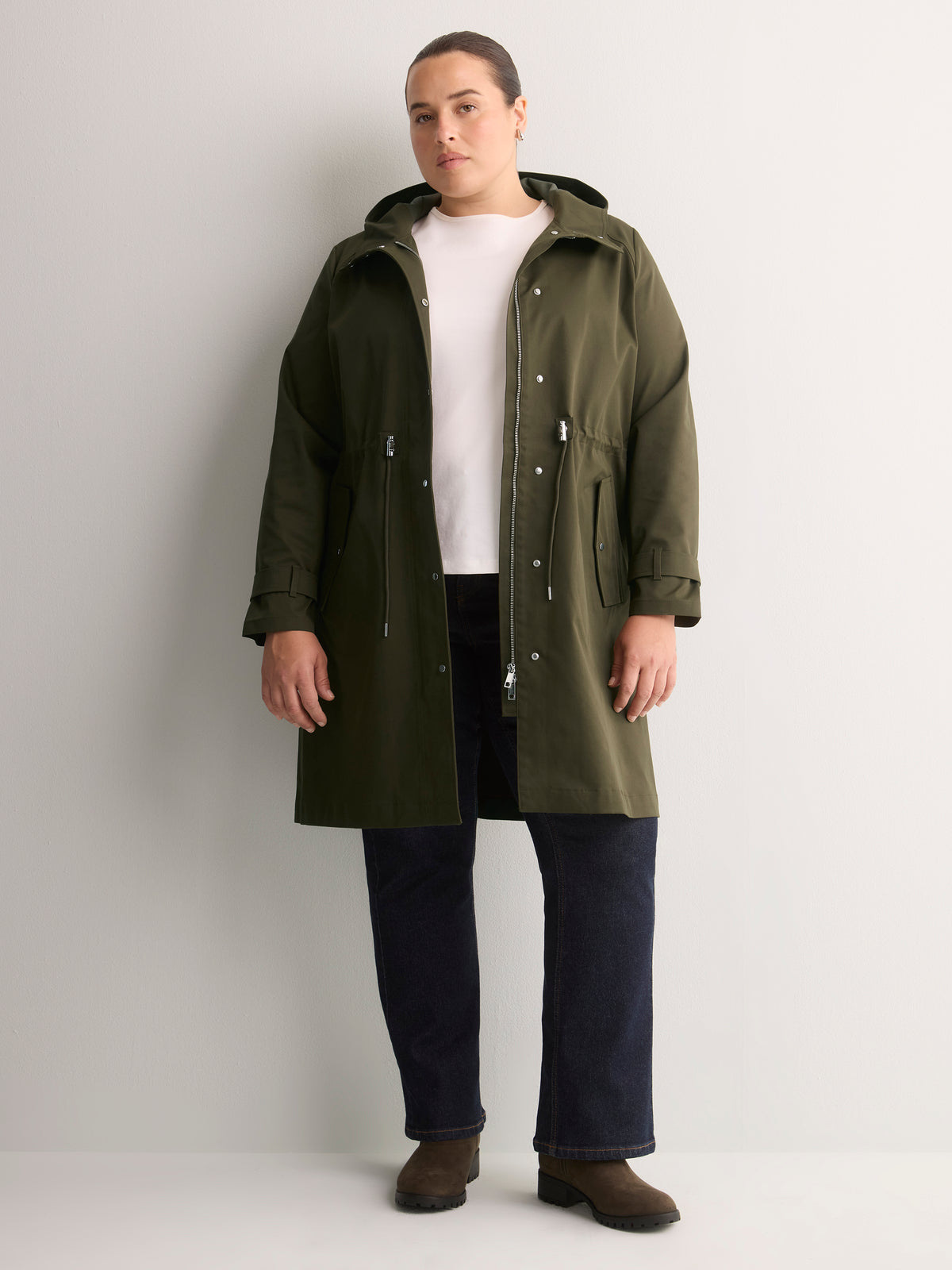 Long Hooded Rain Jacket
