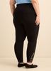 Black Fashion Legging with Crocheted Hem