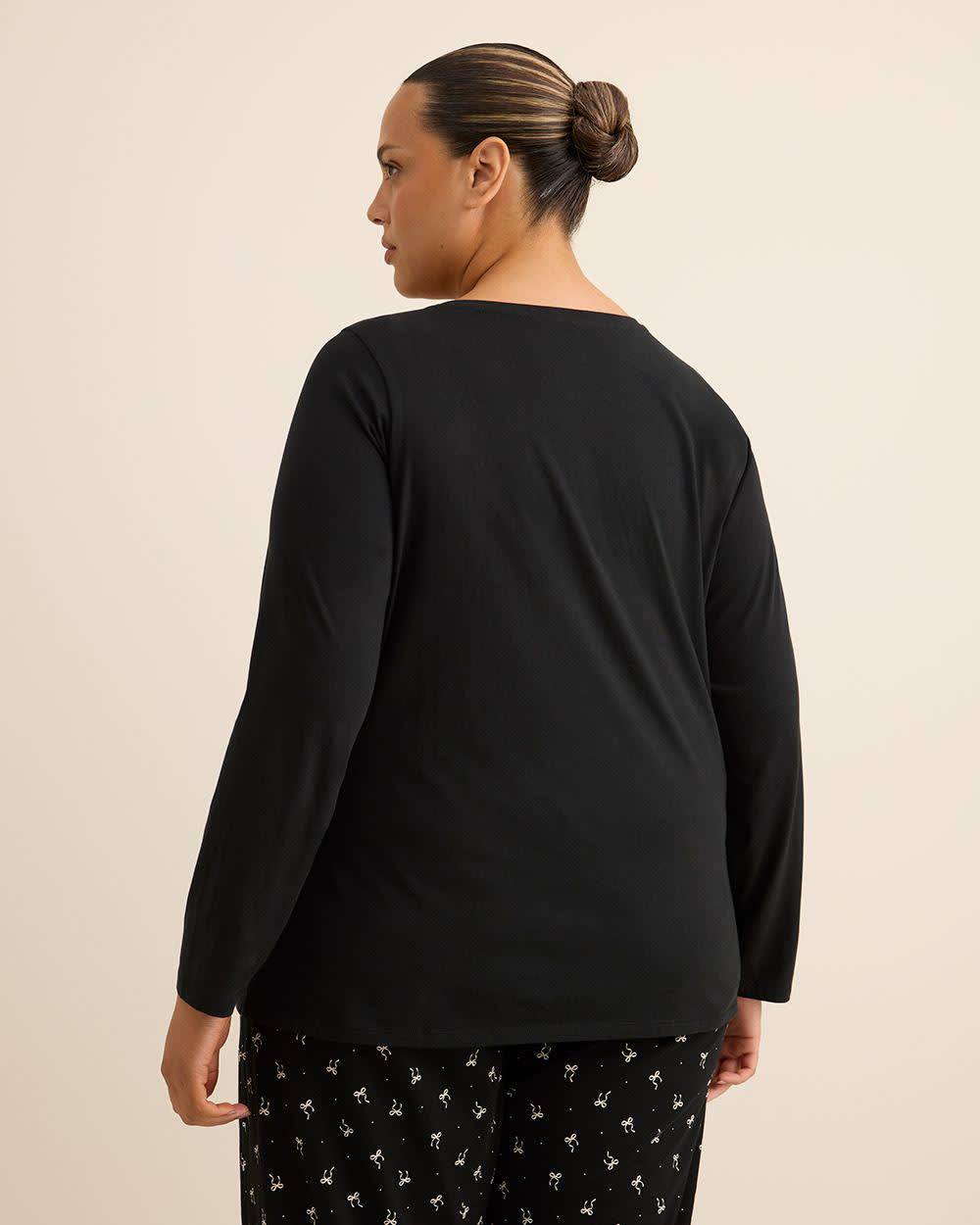 Haut de pyjama en tricot coupe moderne Penningtons – 100 % coton, détail nœud